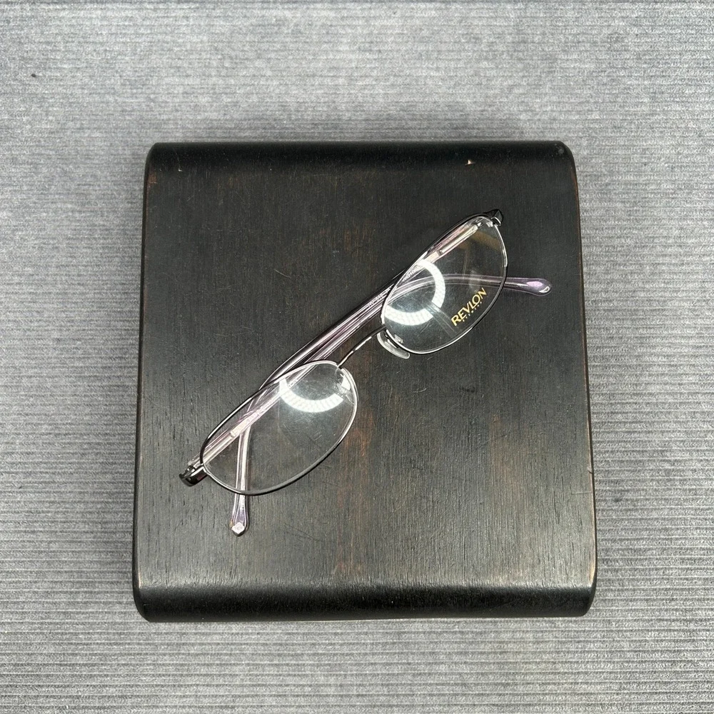 Revlon RV 510 Plum Oval Y2k Eyeglasses Metal Frames Purple Designer Eyewear